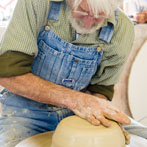 David and Margaret Frith at work at Brookhouse Pottery 2017